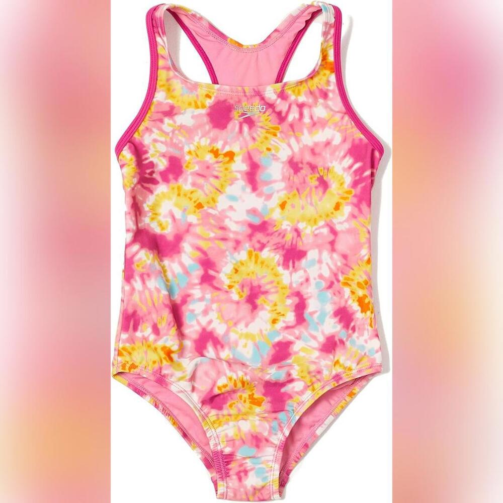 NWT Speedo Girl's Swimsuit One Piece Closed Racerback, 16